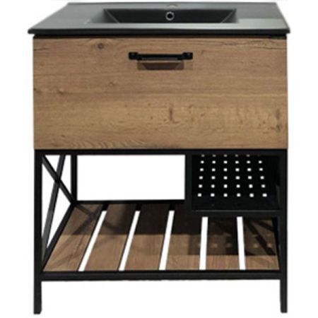 Тумба с раковиной Comforty Бредфорд 75 4149064 Дуб темный, артикул 4149064