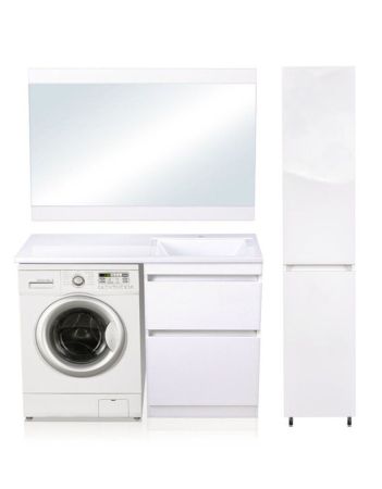 Тумба напольная "Даллас 120", Люкс белая, PLUS, ЭМАЛЬ, артикул СС-00002338