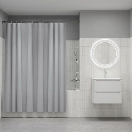 Штора для ванной, 200x180 см, PE, серый, IDDIS, P10PE18i11, артикул P10PE18i11