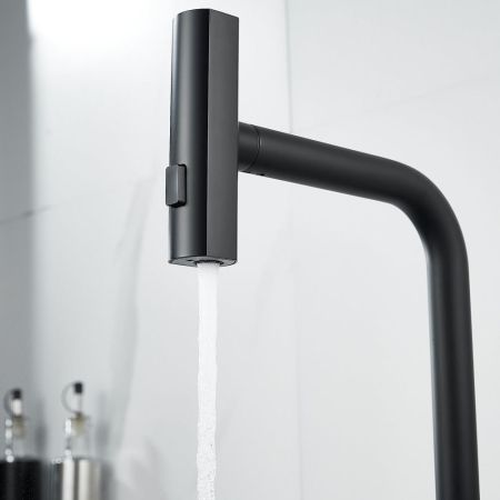 Смеситель для кухни с мультифункциональным изливом Shevanik S263H, черный, артикул S263H