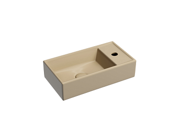 Умывальник подвесной прямоугольный (чаша слева, отверстие под смеситель справа) цвет капучино матовый Элемент (Element) 407x217x100