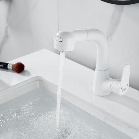 Смеситель для раковины многофункциональный Raffine F291C, белый