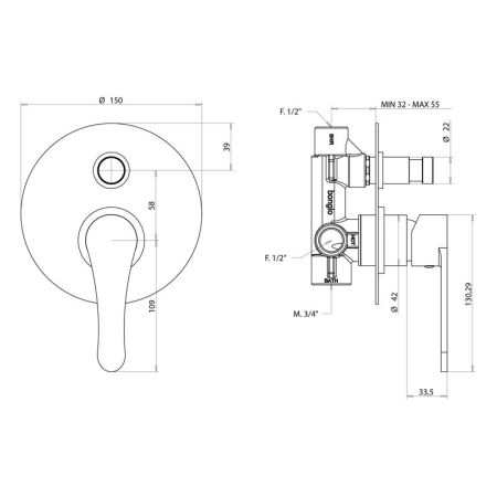 Bongio O'Clock Green Встраиваемый смеситель для душа, цвет белый матовый, артикул 14529BI00