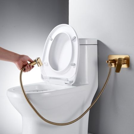 Гигиенический душ со смесителем Shevanik S9905G, золотой сатин, артикул S9905G