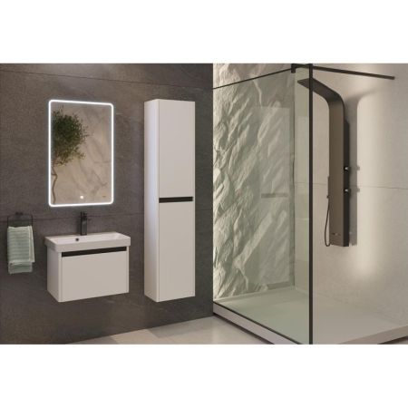 Тумба с раковиной подвесная Dreja Luxury 55 см, белый, артикул 99-2009-com