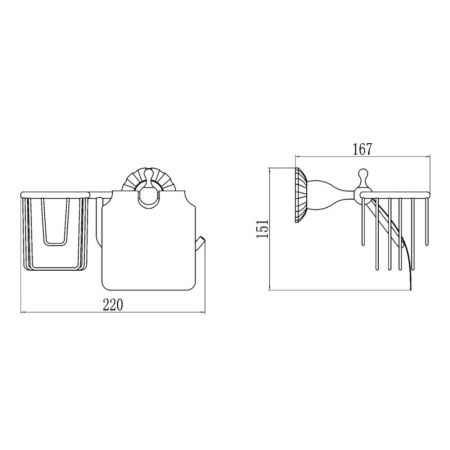 Держатель для туалетной бумаги и освежителя Savol S-R08951C, бронза, артикул S-R8951C