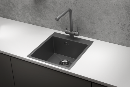 Кухонная мойка GRANULA (4600, ГРАФИТ МАТОВЫЙ), артикул 4600, ГРАФИТ МАТОВЫЙ