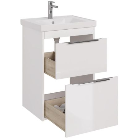 Тумба с раковиной подвесная/напольная Dreja Prime 60 см, белый, артикул 99-9300-com