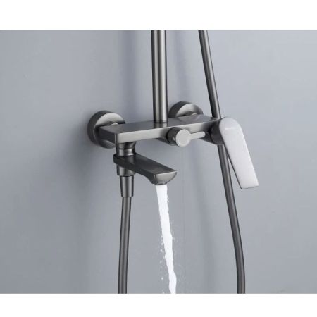 Душевая система Knotlor KN-62/GM, вороненая сталь, артикул KN-62/GM