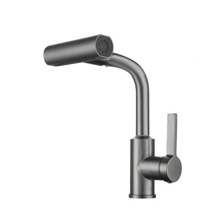 Смеситель для кухни с поворотной лейкой RUSH Tinos (TI3732-17Grey), артикул TI3732-17Grey