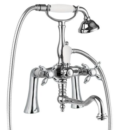 Смеситель на борт ванны с ручным душем CEZARES NOSTALGIA-PBV2, артикул NOSTALGIA-PBV2-02-Bi