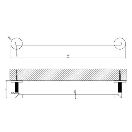 Gessi Anello Настенный полотенцедержатель, 45 см, цвет Finox Brushed Nickel, артикул 63800#149
