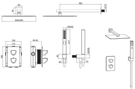 Душевой комплект Allen Brau Infinity 5.21016-00 (с внутренней частью, 2 выхода) хром, артикул 5.21016-00
