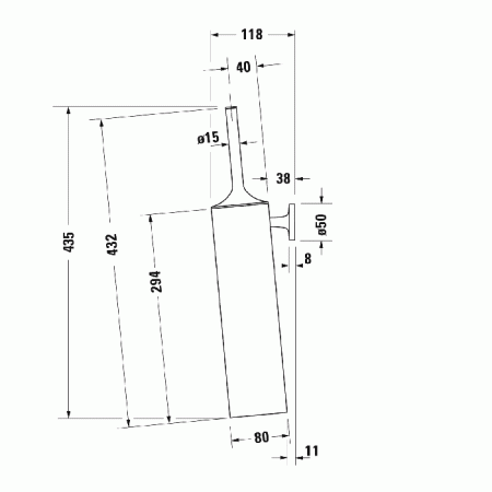 Duravit Starck T Туалетный ершик настенный цвет хром, артикул 0099461000