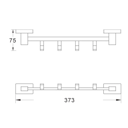 Планка с крючками Shevanik SG5641H, черный