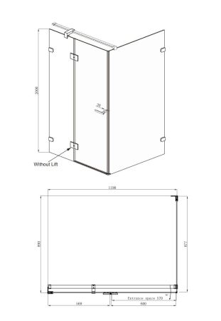 Душевой уголок Ambassador Abner 10011104L-ST6, прямоугольный, линейный трап, 120х90, артикул 10011104L-ST6