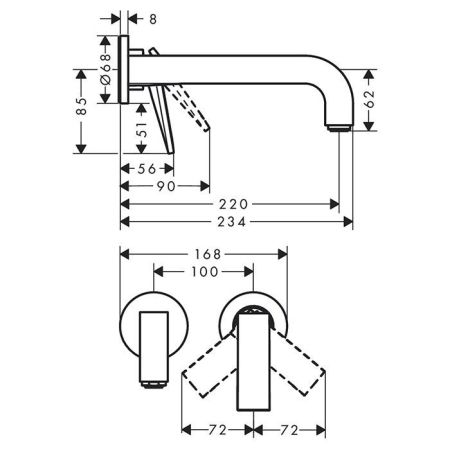 AX Citterio Смеситель для раковины,наст.,розет., цвет полированное золото, артикул 39121990
