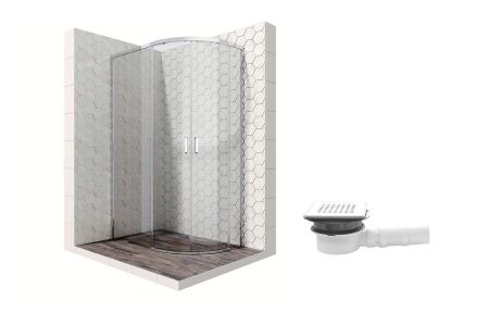 Душевой уголок Ambassador Queen 11011103L-MA1, полукруглый, точечный трап, 120х80, артикул 11011103L-MA1