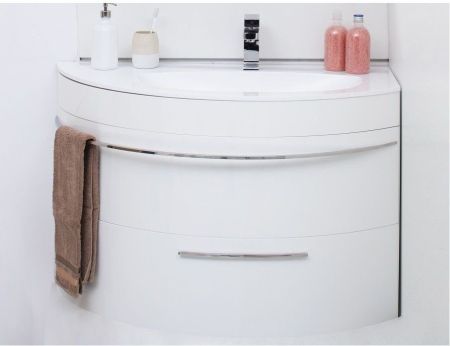 Тумба с раковиной De Aqua Эскалада 100 R белый, подвесная с ручкой, артикул 00212675
