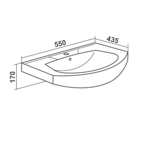 УМЫВАЛЬНИК RUNO мебельный Rosa Элеганс 55 (УТ000000175), артикул УТ000000175