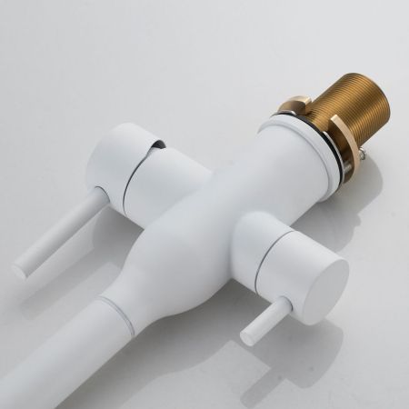 Смеситель для кухни с подключением фильтра Shevanik S248C, белый