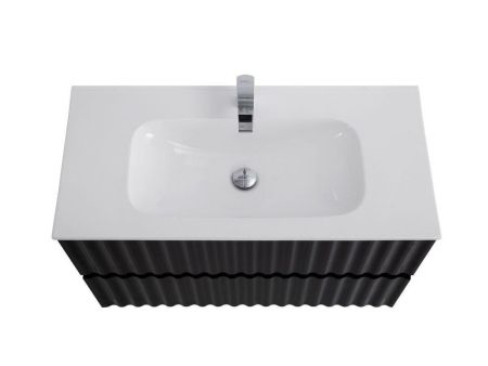 ELEGANT База под раковину подвесная с двумя выкатными ящиками, с LED подсветкой ручек. Чёрный матовый, 770x469x550 AM-ELEGANT-800-2C-SO-NM-LED, артикул AM-ELEGANT-800-2C-SO-NM-LED