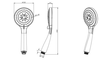 Ручной душ 3jet AQUATEK AQ2003CR, артикул AQ2003CR