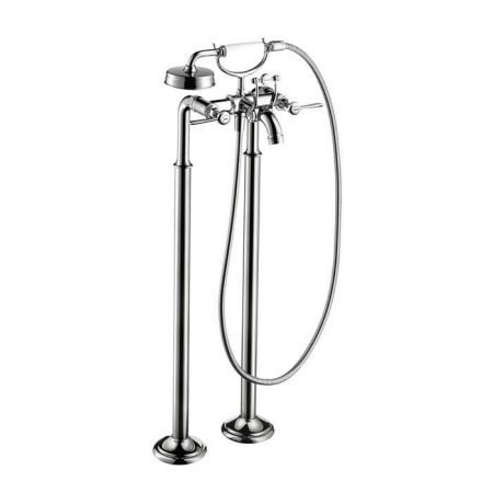 AX Montreux Смеситель для ванны, с двумя рычаговыми рукоятками, напольный, с ручным душем, (внешняя часть), цвет: хром, артикул 16553000