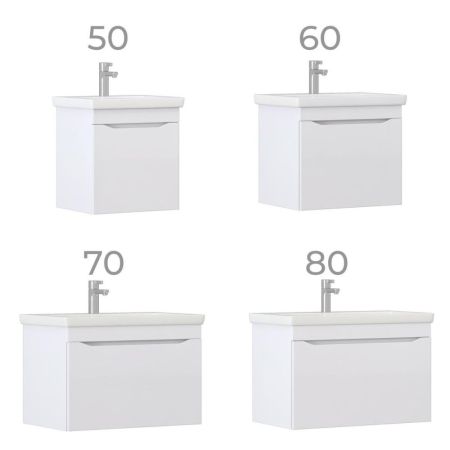 Тумба под раковину подвесная VIGO Grani 057 белый, 60 см, артикул 057 белый