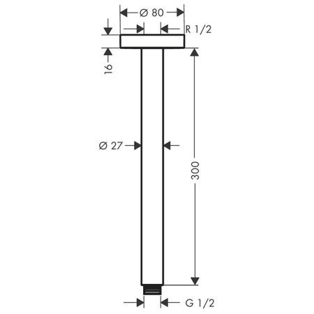 HG Потолочное подсоединение верхнего душа 300мм, цвет: шлифованная бронза HG Потолочное подсоединение верхнего душа 300мм, цвет: шлифованная бронза