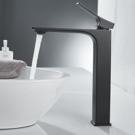 Смеситель для раковины высокий Shevanik S6111H, черный, артикул S6111H