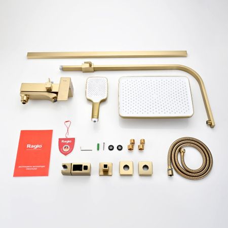 Душевая система Raglo R01.24.03, сатин золотой, артикул R01.24.03