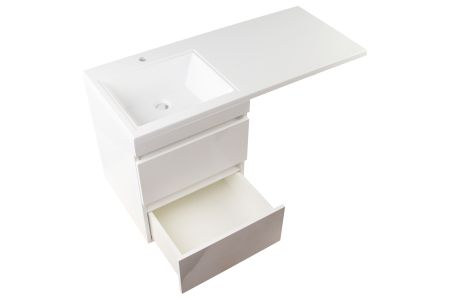 Тумба подвесная "Даллас 110", Люкс белая, PLUS, ЭМАЛЬ, артикул СС-00002350