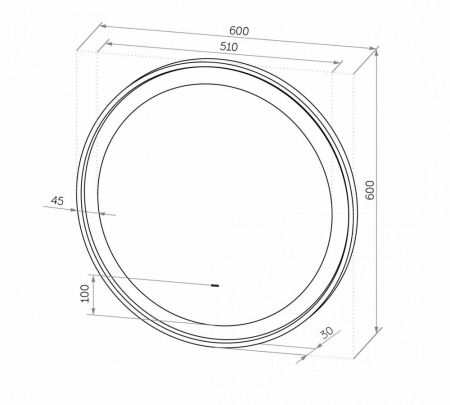 Зеркало с подсветкой ART&MAX Napoli AM-Nap-600-DS-F-Grey, артикул AM-Nap-600-DS-F-Grey