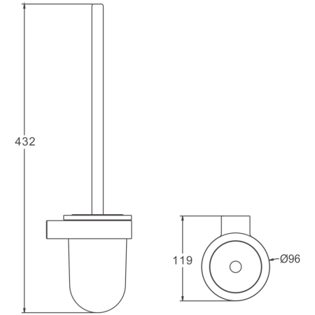 Ершик для унитаза BELZ B90710, оружейная сталь, артикул B90710