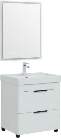 Тумба под раковину Aquanet Ирис new 60 белый глянец (2 ящика, ножки) Тумба под раковину Aquanet Ирис new 60 белый глянец (2 ящика, ножки)