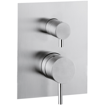 HUBER Lynox Встраиваемый смеситель для душа с переключателем на 2 выхода, на прямоугольном основании, нержавеющая сталь, артикул LX000211D1