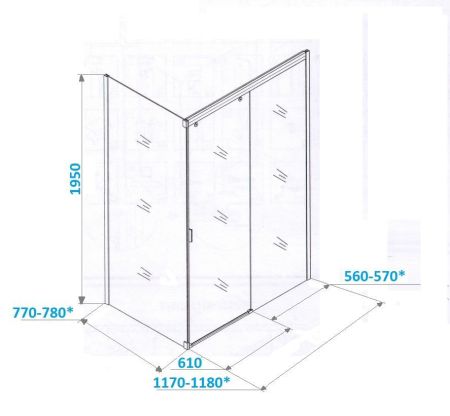 Ограждение MARBELLA 120 R душевое Cerutti SPA без поддона (80x120x190), артикул MARBELLA 120 R