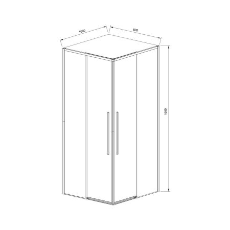 Душевой уголок Slim-N VSS-4SN8010CL, 1000*800, хром, стекло прозрачное, артикул VSS-4SN8010CL