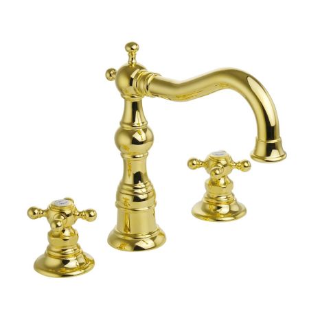 ARCADIA Смеситель для раковины на 3 отв., золото, артикул 18397