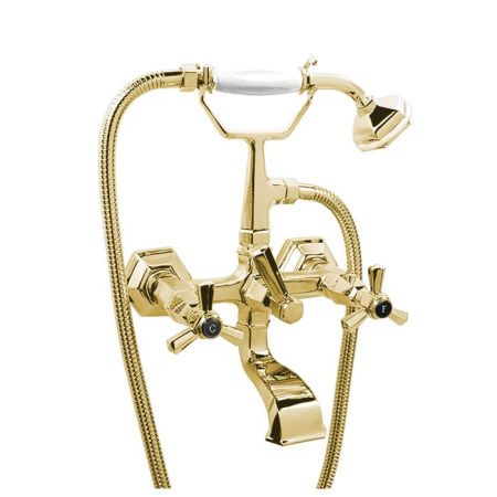 Stella Eccelsa Смеситель для ванны 3274/306 с ручным душем, цвет: золото 24К