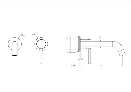 Смеситель для раковины встраиваемый WONZON & WOGHAND STICK, Брашированный никель (WW-88869017-BN)
