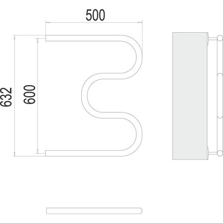 Полотенцесушитель водяной Terminus М-образный (1") 60х50, артикул 4620768881190