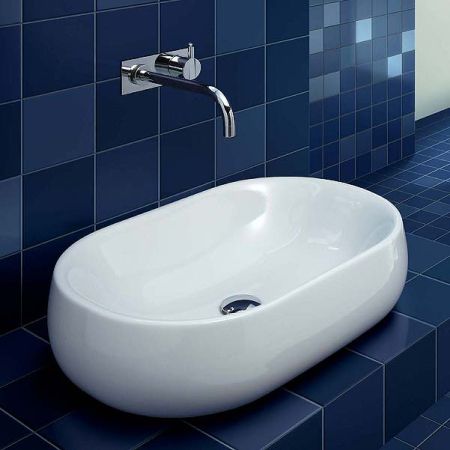 AZZURRA NUVOLA Раковина накладная без отверстия под смеситель 60х40см, цвет белый, артикул NULA06040000BI/(NUV200/AP6 bi)*0