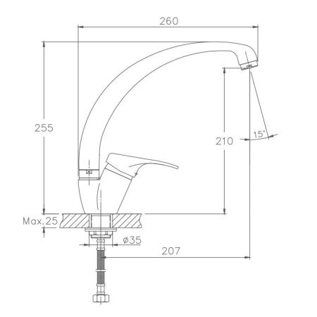 Смеситель для кухни Haiba HB4313-1, серый