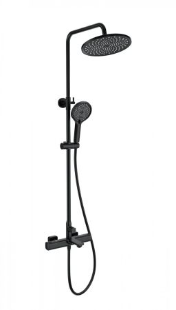 Душевая система с термостатом WONZON & WOGHAND SOLID, Черный матовый (WW-C3011-A-MB), артикул WW-C3011-A-MB
