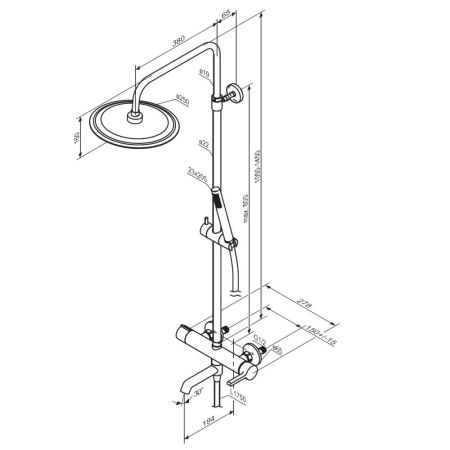 936740000 Scandinavian Pure душевая система с ванно душевым смесителем, хром