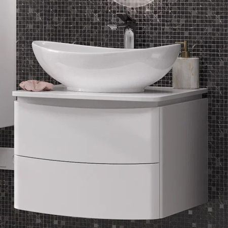 Тумба с раковиной подвесная Velvex Luna tp.LUN.60.2Y, 60 см, артикул tp-LUN-60-2Y-com