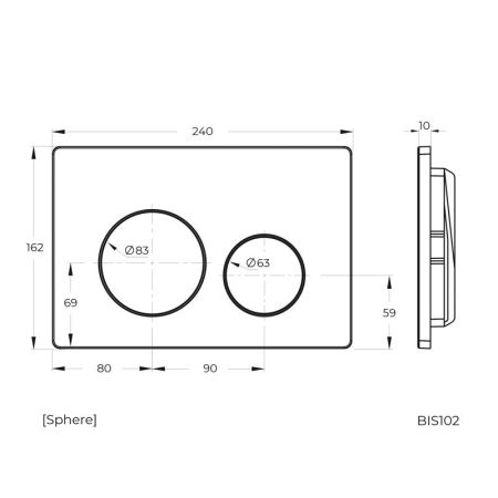 Клавиша смыва Knotlor BIS102BL, черный, артикул BIS102BL