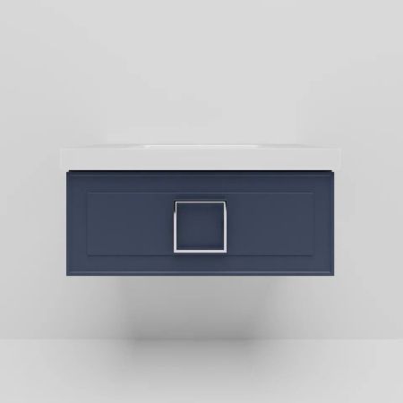 Тумба под раковину подвесная La Fenice Cubo FNC-01-CUB-BG-80, синяя, артикул FNC-01-CUB-BG-80
